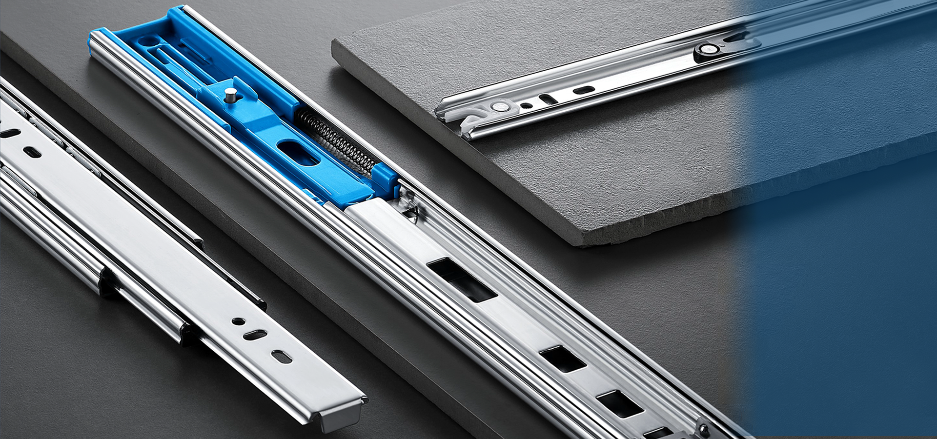 THJM three-section ball bearing slides